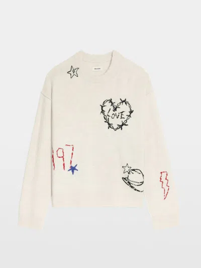 Zadig & Voltaire Markuz Cashmere Sweater In Nude