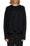 Zadig & Voltaire Markuz Crystal Embellished Cashmere Sweater In Black