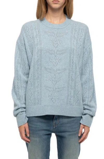 Zadig & Voltaire Markuz Pointelle Crewneck Sweater In Blue