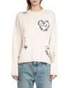 Zadig & Voltaire Markuz Western Cashmere Crewneck Sweater In Neutral