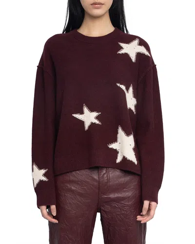 ZADIG & VOLTAIRE MARKUZ WS STARS GRAPHIC CASHMERE SWEATER