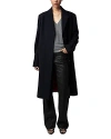 Zadig & Voltaire Marly Single-breasted Coat In Encre
