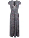 Zadig & Voltaire Maxi Dress With Deep V-neckline In Multi