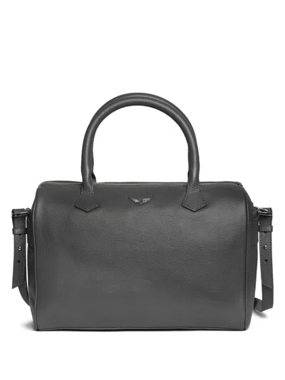 Zadig & Voltaire Medium Sunny Leather Tote Bag In Gray