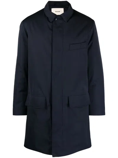 Zadig & Voltaire Mel Twill Coat In Blue