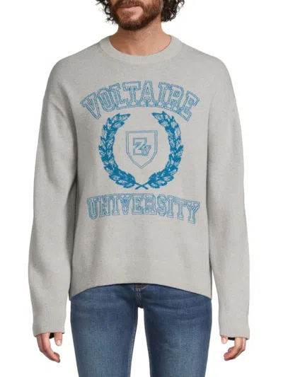 ZADIG & VOLTAIRE MEN'S MARKO GRAPHIC WOOL SWEATSHIRT