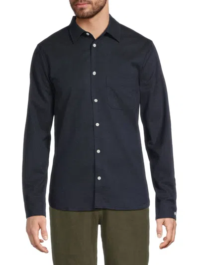 Zadig & Voltaire Men's Stan Knitted Patch Pocket Shirt In Blue