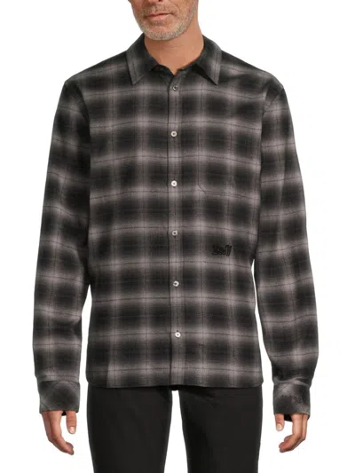Zadig & Voltaire Men's Stan Plaid Flannel Cotton Shirt In Black