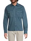 Zadig & Voltaire Men's Taskal Twill Cotton Shirt In Blue