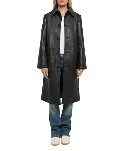 Zadig & Voltaire Mentlyr Leather Coat In Gloom