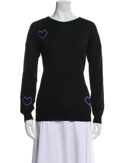 Pre-owned Zadig & Voltaire Merino Wool Bateau Neckline Sweater In Black