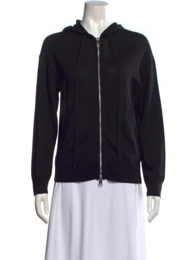 Pre-owned Zadig & Voltaire Merino Wool Crew Neck Hoodie In Black