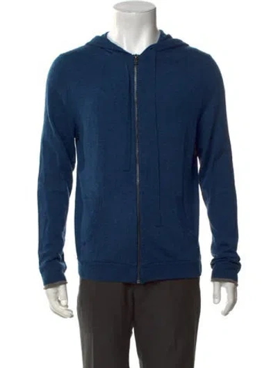 Pre-owned Zadig & Voltaire Merino Wool Crew Neck Hoodie In Blue