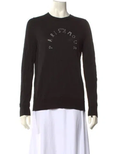Pre-owned Zadig & Voltaire Merino Wool Crew Neck Sweater In Black