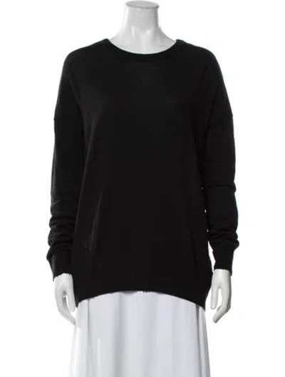 Pre-owned Zadig & Voltaire Merino Wool Crew Neck Sweater In Black