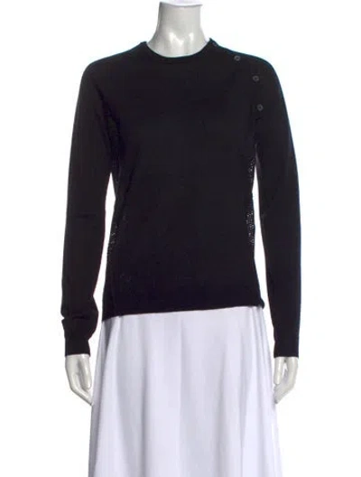 Pre-owned Zadig & Voltaire Merino Wool Crew Neck Sweater In Black