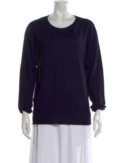 Pre-owned Zadig & Voltaire Merino Wool Crew Neck Sweater In Blue