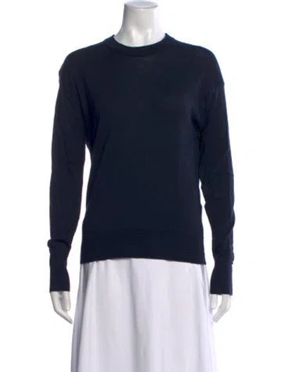 Pre-owned Zadig & Voltaire Merino Wool Crew Neck Sweater In Blue