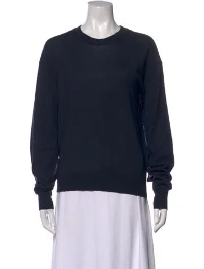 Pre-owned Zadig & Voltaire Merino Wool Crew Neck Sweater In Blue