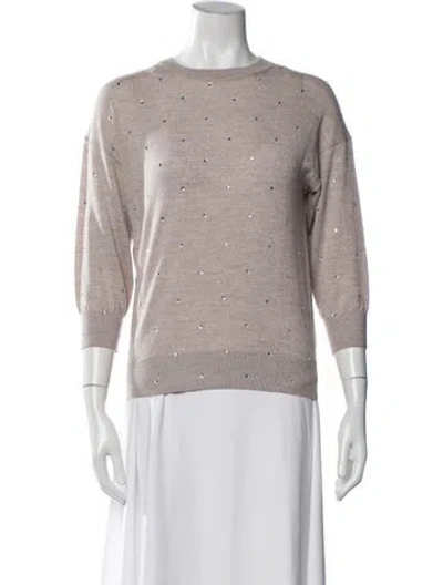 Pre-owned Zadig & Voltaire Merino Wool Crew Neck Sweater In Gray