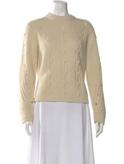 Pre-owned Zadig & Voltaire Merino Wool Crew Neck Sweater In Neutral