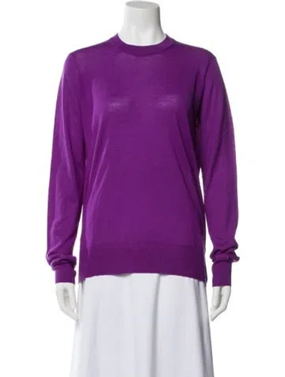 Pre-owned Zadig & Voltaire Merino Wool Crew Neck Sweater In Purple