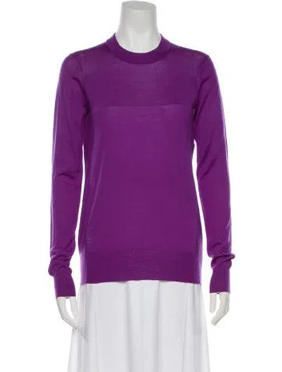 Pre-owned Zadig & Voltaire Merino Wool Crew Neck Sweater In Purple