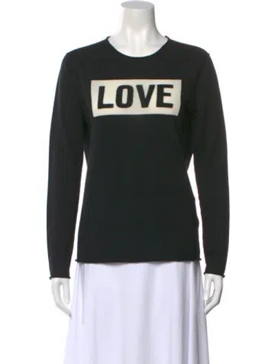 Pre-owned Zadig & Voltaire Merino Wool Graphic Print Sweater In Black