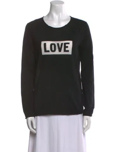 Pre-owned Zadig & Voltaire Merino Wool Graphic Print Sweater In Black