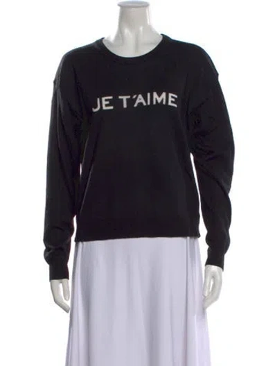 Pre-owned Zadig & Voltaire Merino Wool Graphic Print Sweater In Black