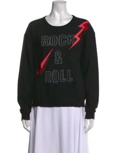 Pre-owned Zadig & Voltaire Merino Wool Graphic Print Sweater In Black