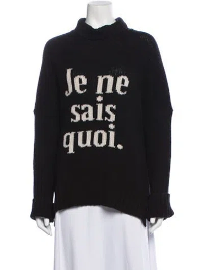 Pre-owned Zadig & Voltaire Merino Wool Graphic Print Sweater In Black