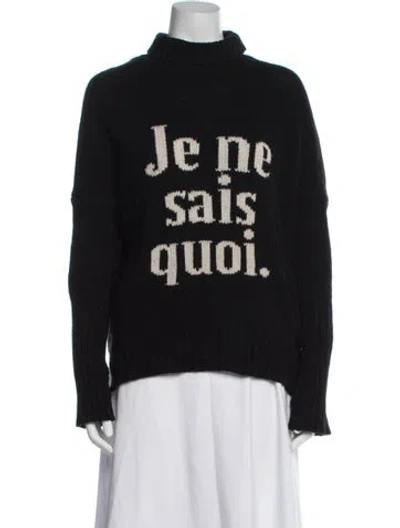 Pre-owned Zadig & Voltaire Merino Wool Graphic Print Sweater In Black