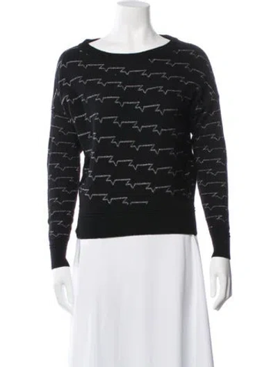 Pre-owned Zadig & Voltaire Merino Wool Graphic Print Sweater In Black/metallic
