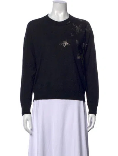 Pre-owned Zadig & Voltaire Merino Wool Graphic Print Sweater In Blue