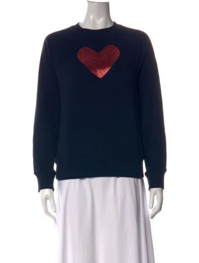 Pre-owned Zadig & Voltaire Merino Wool Graphic Print Sweater In Blue