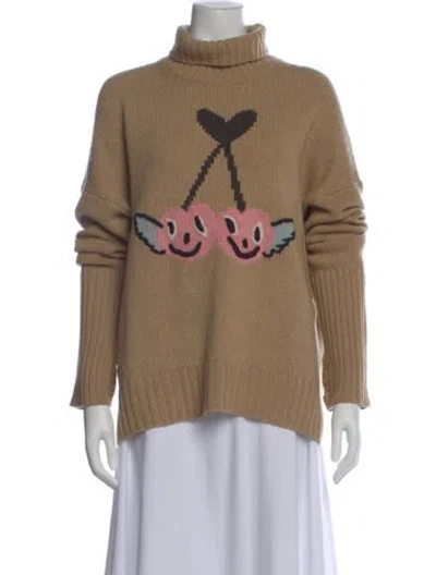 Pre-owned Zadig & Voltaire Merino Wool Graphic Print Sweater In Brown