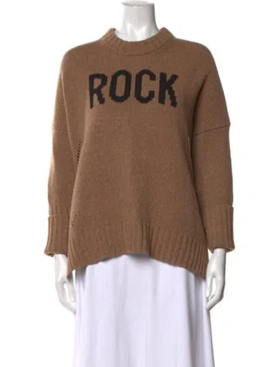Pre-owned Zadig & Voltaire Merino Wool Graphic Print Sweater In Brown