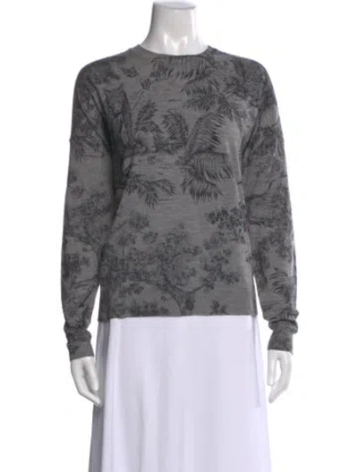 Pre-owned Zadig & Voltaire Merino Wool Graphic Print Sweater In Gray