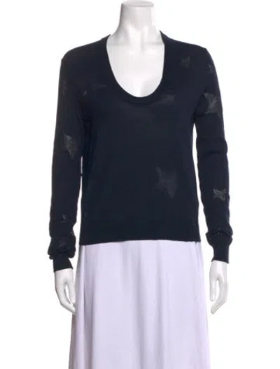 Pre-owned Zadig & Voltaire Merino Wool Graphic Print Sweater In Gray