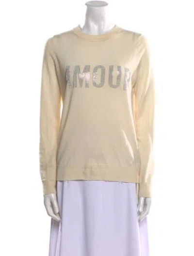 Pre-owned Zadig & Voltaire Merino Wool Graphic Print Sweater In Neutral