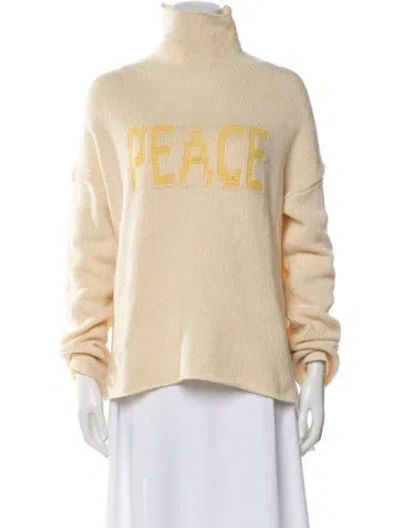 Pre-owned Zadig & Voltaire Merino Wool Graphic Print Sweater In Neutral