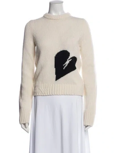 Pre-owned Zadig & Voltaire Merino Wool Graphic Print Sweater In Neutral