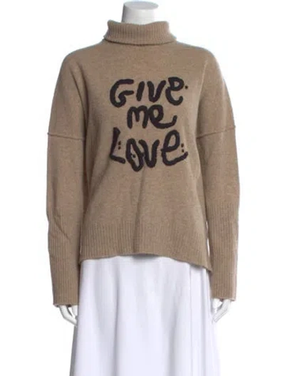 Pre-owned Zadig & Voltaire Merino Wool Graphic Print Sweater In Neutral