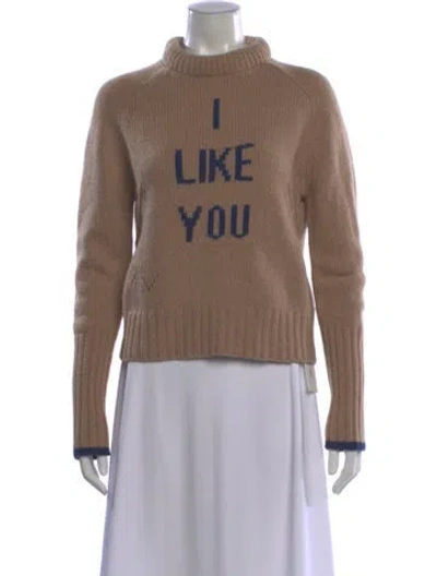 Pre-owned Zadig & Voltaire Merino Wool Graphic Print Sweater In Neutral