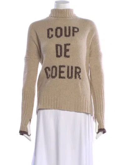 Pre-owned Zadig & Voltaire Merino Wool Graphic Print Sweater In Neutral