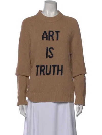 Pre-owned Zadig & Voltaire Merino Wool Graphic Print Sweater In Neutral