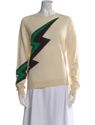 Pre-owned Zadig & Voltaire Merino Wool Graphic Print Sweater In Neutral