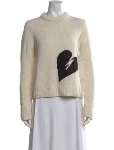 Pre-owned Zadig & Voltaire Merino Wool Graphic Print Sweater In Neutral