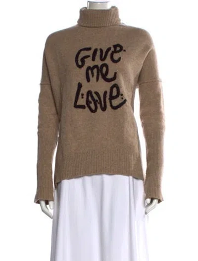 Pre-owned Zadig & Voltaire Merino Wool Graphic Print Sweater In Neutral